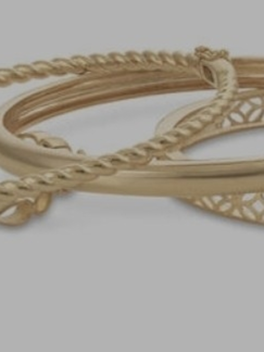 Danbury Mint Gold Tone Decorative Bangle Bracelet Set
